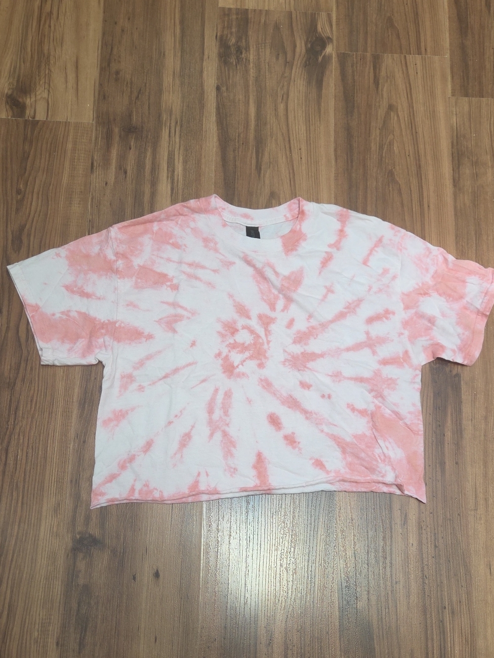 Gildan White Tee with Soft Pink Tie-Dye
